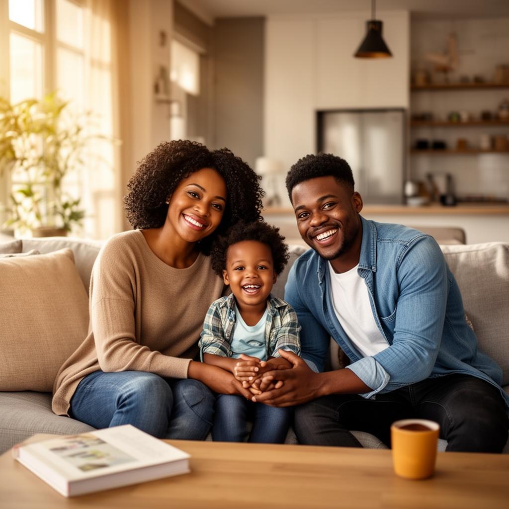 Family enjoying home